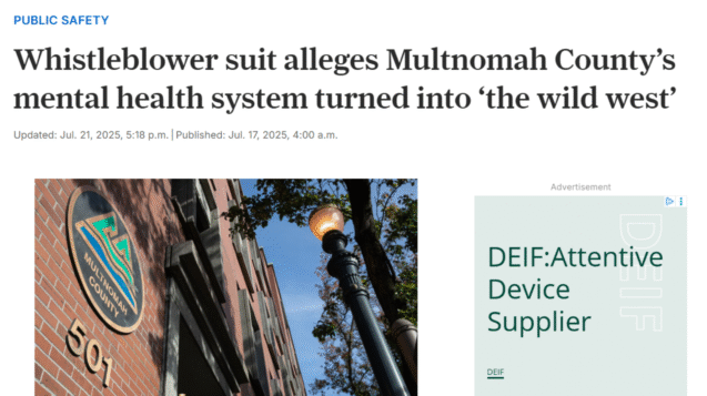 Whistleblower suit alleges Multnomah County